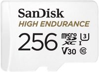 SanDisk 256GB High Endurance Video microSDXC Card with Adapter for Dash cam and Home Monitoring Systems - C10, U3, V30, 4K UHD, Micro SD Card - SDSQQNR-256G-GN6IA