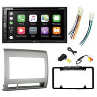 Pioneer 2-DIN Multimedia Built-in Bluetooth Receiver w/ 6.8" Display - Metra '05-'11 Toyota Tacoma 2-DIN Dash Kit - Toyota 87-Up Wiring Harness - Enrock Rear-View Waterproof Camera