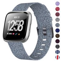 XIMU Bands Compatible with Fitbit Versa/Versa 2 / Versa Lite, Soft Woven Fabric Replacement Band Quick Release Canvas Strap Wristbands Accessories Women Men for Versa Smart Watch