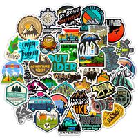 Ratgoo Outdoor Travel Adventure Wilderness Nature Stickers Hiking Camping Fishing Mountaineering Vinyl Decals Stickers Pack 50 Pcs for Bumper Helmet Luggage Laptop Water Bottle Suitcase Refrigerator