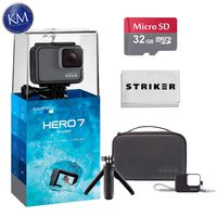 GoPro Hero 7 (Silver) Action Camera with GoPro Travel Kit Essential Bundle: Includes - Shorty, Sleeve and Lanyard, and Case.