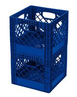 Buddeez MC01016B281C Milk Crates, 16-Quart, Blue, 2-Pack