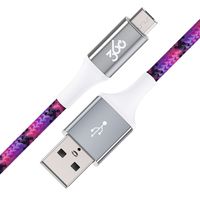 360 Electrical 360652-FS Habitat 4ft Premium Braided Charging Cable with Micro USB Connector - Active Collection-Fuscia