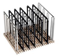 EVERIE Weight-Added Sous Vide Rack Divider for Sous Vide Even Heating, 5 Count Plastic Dividers and 2 Stainless Steel Sous Vide Weights, Black