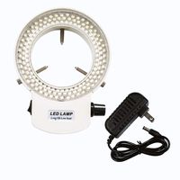Micrl Microscope Ring Light Adjustable 144 LED Illuminator for Stereo Microscope & Camera (White)