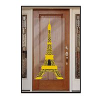 Beistle 54727 Eiffel Tower Door Cover, 30" x 5', Gold/Black