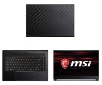 Decalrus - Protective Decal for MSI GS65 Stealth (15.6" Screen) Laptop Black Carbon Fiber Skin case Cover wrap CFmsiGS65_15Black