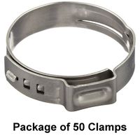 Oetiker Stepless Size 1 3/8" (34.6 mm), Ear Clamps, Single Ear Hose Clamps, 7 Pack (Pack of 50)