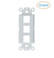 Kenuco White Decora Wall Plate Keystone Insert | 3 Port | 10 Pack