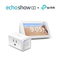 Echo Show 5 (Sandstone) Bundle with TP-Link simple set up smart plug