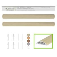 TV Cable Raceway Wall Floor Cord Cover Natural Oak Cable Concealer Cable Management Wire Hider Kit for 3 Cables Organizer Self Adhesive Channel 70x20 mm Total Length 66 Inches