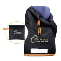 Minnebaby Car Seat Travel Bag - Large Gate Check Backpack with Adjustable Shoulder Straps and Handle - Foldable Pram Cover with Secure Closure, Name Tag, Durable Materials - for Storage & Transport
