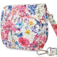 WOLVEN Pattern Protective Case Bag Purse Compatible The Fugifilm Mini 9, Mini 8, Mini 8+ Camera (Colorful Flower)