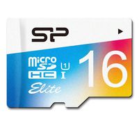 Silicon Power SP016GBSTHBU1V20AE 16GB, Up to 85MB/S MicroSDHC UHS-1 Class10, Elite Flash Memory Card, Adapter