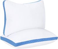 Utopia Bedding Gusseted Quilted Pillow (2-Pack) Premium Quality Bed Pillows - Side Back Sleepers - Blue Gusset - Queen - 18 x 26 Inches