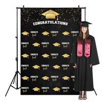 Allenjoy 5x7ft Congrats Grad Backdrop Class of Graduation Step and Repeat Chalkboard for College Congratulate Prom Pictures Candy Table Dessert Party Ceremony Decor Banner Event Photo Booth Shoot
