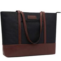 15.6 Laptop Bag for Women,Lightweight Water Resistant Large Nylon Laptop Tote Bag,Black