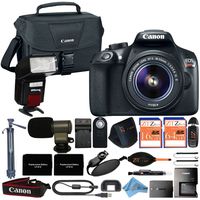 Canon EOS Rebel T6 18MP Digital SLR Camera Retail Packaging 16 Piece Videographer Bundle (18-55mm)