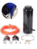 BLACKHORSE-RACING Universal 800ml Car Radiator Coolant Overflow Oil Catch Tank Cooling Catch Bottle Overflow Reservoir Heatsinks Aluminum Billet Black