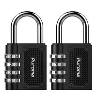 Puroma 2 Pack Combination Locks for School Gym Locker (Black)