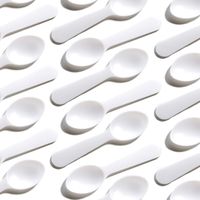 Extra Sturdy, BPA Free 100ct Plastic Tasting Spoons. Disposable Mini Tasters for Sampling or Individual Portions of Ice Cream, and Appetizers. Great for Food Trucks, Parties and Events