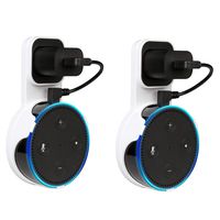 VPROPTION Outlet Wall Mount Hanger Holder Stand for Dot 2nd Generation, Best Space-Saving Dot Accessories for Your Smart Home Speaker Without Mess Wires or Screws (Short Charging Cable Included)