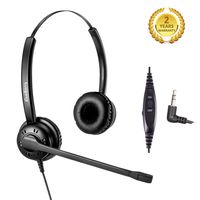 2.5mm Phone Headset with Microphone Wired Telephone Headset for Avaya Cisco Panasonic Polycom AT&T