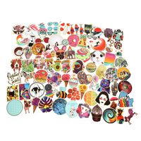 Transparent Vinyl with Gold Rim Stickers for Water Bottles, Cool Big 100 Pack, Cute Teen Girl Decals Stickers Trendy Hot Stamping Clear Decal Stickers for Laptop Scrapbook Gift Box Bumper (Series A)