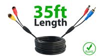 Tadibrothers 35ft Premium RCA Video Cable with DC Power Connector Good for Any Backup Cameras or Security Cameras Among Other Things