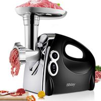 Electric Meat Grinder, Stainless Steel Meat Slicer & Sausage Stuffer [2000W Max] [ETL Approved] [Easy to Clean] with 3 Grinding Plates, Sausage & Kubbe Kit for Home Kitchen & Commercial Using