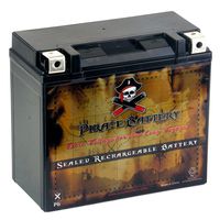 Rechargeable YTX20L-BS Motorcycle Battery - Replaces EBX20L-BS, ETX20L, PTX20L-BS, GTX20L-BS - 270 CCA - Pirate Battery
