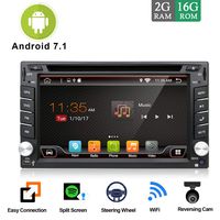 Android 7.1 WiFi Model 4-Core 2G RAM 16G ROM Double din Car DVD Player Stereo GPS Navigation for Universal car with Free Camera Support Mirror Link/DAB/OBD/FM/AM/SD USB Up to 128GB