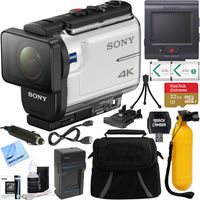 Sony FDR-X3000R 4K Action Camera with Live View Remote + 32GB Memory Card & Accessory Bundle