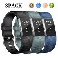 Wekin Replacement Bands Compatible with Fitbit Charge 2, Adjustable Silicone Sport Accessory Wristband Straps for Charge 2 HR Fitness Tracker Small Large Women Men