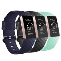 Keasy Replacement Bands Compatible with Fitbit Charge 3, Soft Adjustable Wristbands for Women Men