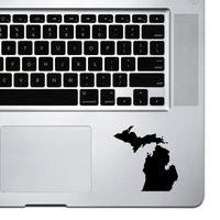 StickAny Palm Series Michigan MI Sticker for MacBook Pro, Chromebook, and Laptops (Black)