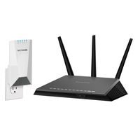 NETGEAR Nighthawk X4S Wall-Plug Tri-Band WiFi Range Extender (EX7500) with NETGEAR Nighthawk AC2300 Smart WiFi Router - MU-MIMO Dual Band Gigabit (R7000P)