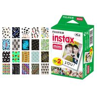 Fujifilm instax mini Instant Film (20 Exposures) + 20 Sticker Frames for Fuji Instax Prints Graduation Package