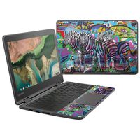 MightySkins Skin Compatible with Lenovo 300e Chromebook 11.6" (2018) - Zebra Gang | Protective, Durable, and Unique Vinyl Decal wrap Cover | Easy to Apply, Remove, and Change Styles | Made in The USA