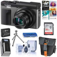 Panasonic LUMIX DC-ZS70S, 20.3 Megapixel, 4K Digital Camera, Touch Enabled 3-inch 180 Degree Flip-Front Display, 30X Zoom (Silver), Bag, Extra Battery-Charger, 32GB SD Card, PC Software Kit, Tripod
