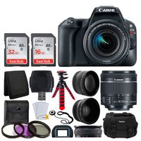 Canon EOS Rebel SL2 Digital SLR Camera + EF-S 18-55mm f/4-5.6 is STM Lens + Wide Angle & Telephoto Lens + 48GB Memory Card + Flexible Tripod + DC59 Large Gadget Bag - Complete Accessory Bundle