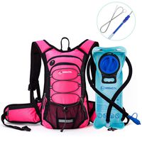 MIRACOL Insulated Hydration Backpack Pack with 2L BPA Free Water Bladder and Long Tube Brush, Perfect Outdoor Gear for Hiking, Running, Camping, Cycling, Fits Men, Women, Kids, Children, Pink
