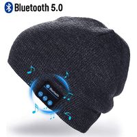 Puersit Bluetooth Beanie Wireless Headphone Hat Music Soft Hat with Stereo Speakers,Winter Knit Hat Wireless Mic Hands-Free for Men Women Sports Fitness Travel Birthday Festival Gift (Dark Grey)