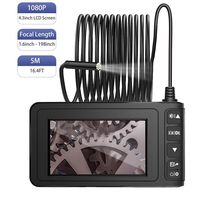 MoKo Industrial Endoscope Borescope Inspection Camera, 5M 1080P Full HD 4.3inch LCD Digital Semi-Rigid Snake Tube Waterproof Video Recording Handhold Camera with 1700mAh Battery 1.6-198inch Focus