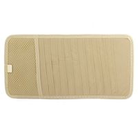 uxcell Khaki 12 Capacity Sun Visor CD Holder Pocket Case for Vehicle Car