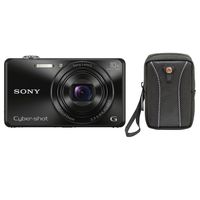 Sony DSCWX220/B 18.2 MP Digital Camera 2.7-Inch LCD (Black) + Swiss Gear Case
