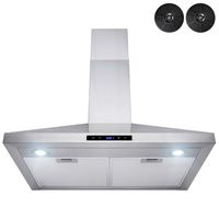 AKDY Wall Mount Range Hood -30" Stainless-Steel Hood Fan for Kitchen - 3-Speed Professional Quiet Motor - Premium Touch Control Panel - Modern Design - Carbon Filters & LED Lamp