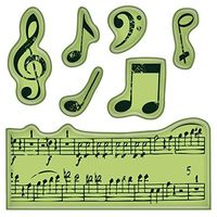 Inkadinkado Mini Cling Stamps, Music Notes