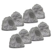 Theater Solutions 8R4G Outdoor Granite Rock 8 Speaker Set for Deck Pool Spa Patio Garden