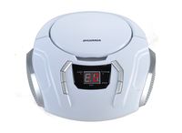 Sylvania SRCD261-C-WHITE Portable CD Boombox with AM/FM Radio